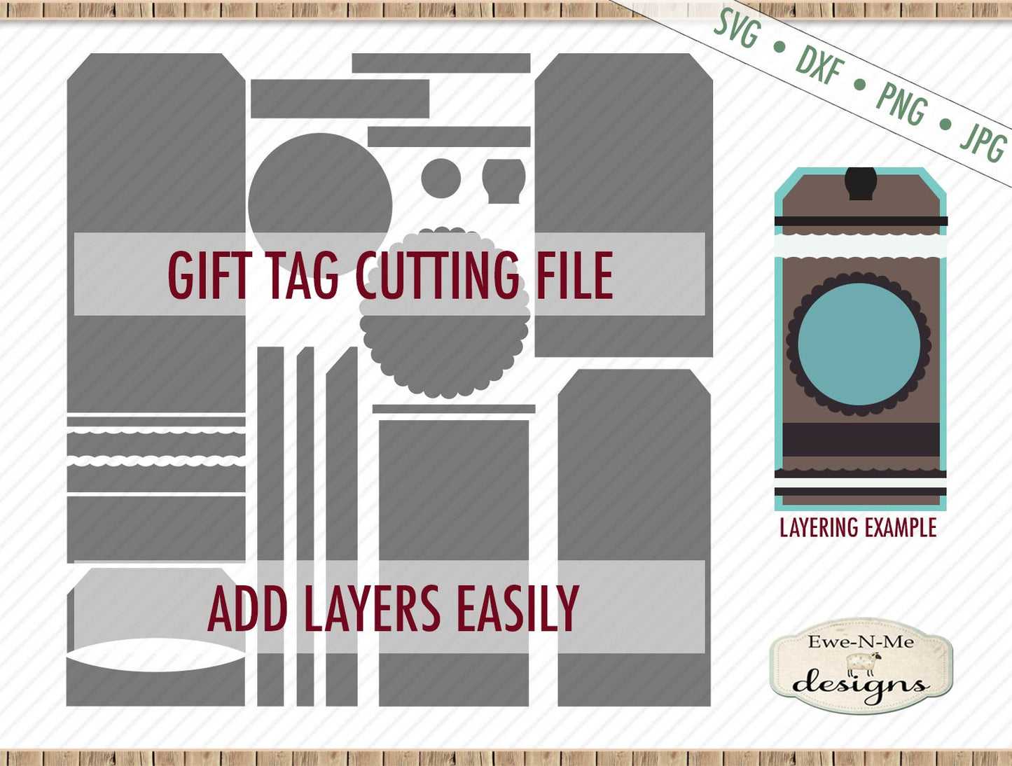 Gift Tag Cut File w/ Angled Top - SVG