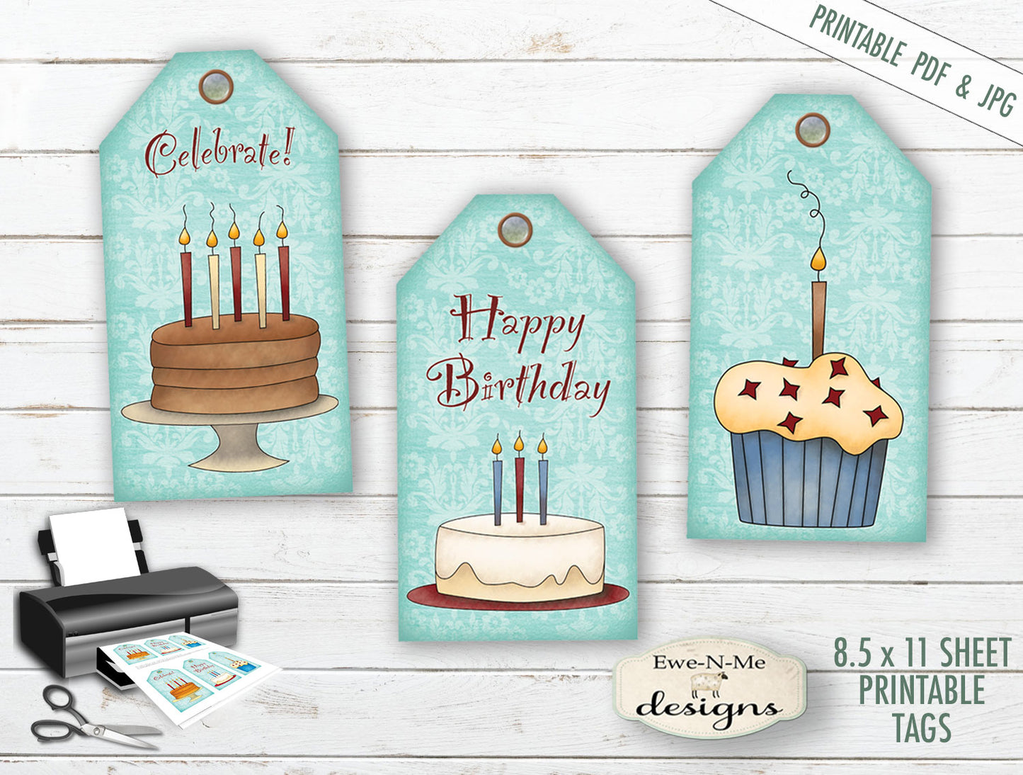 Happy Birthday Tags - PRINTABLE