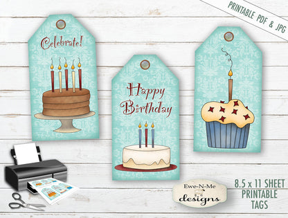 Happy Birthday Tags - PRINTABLE