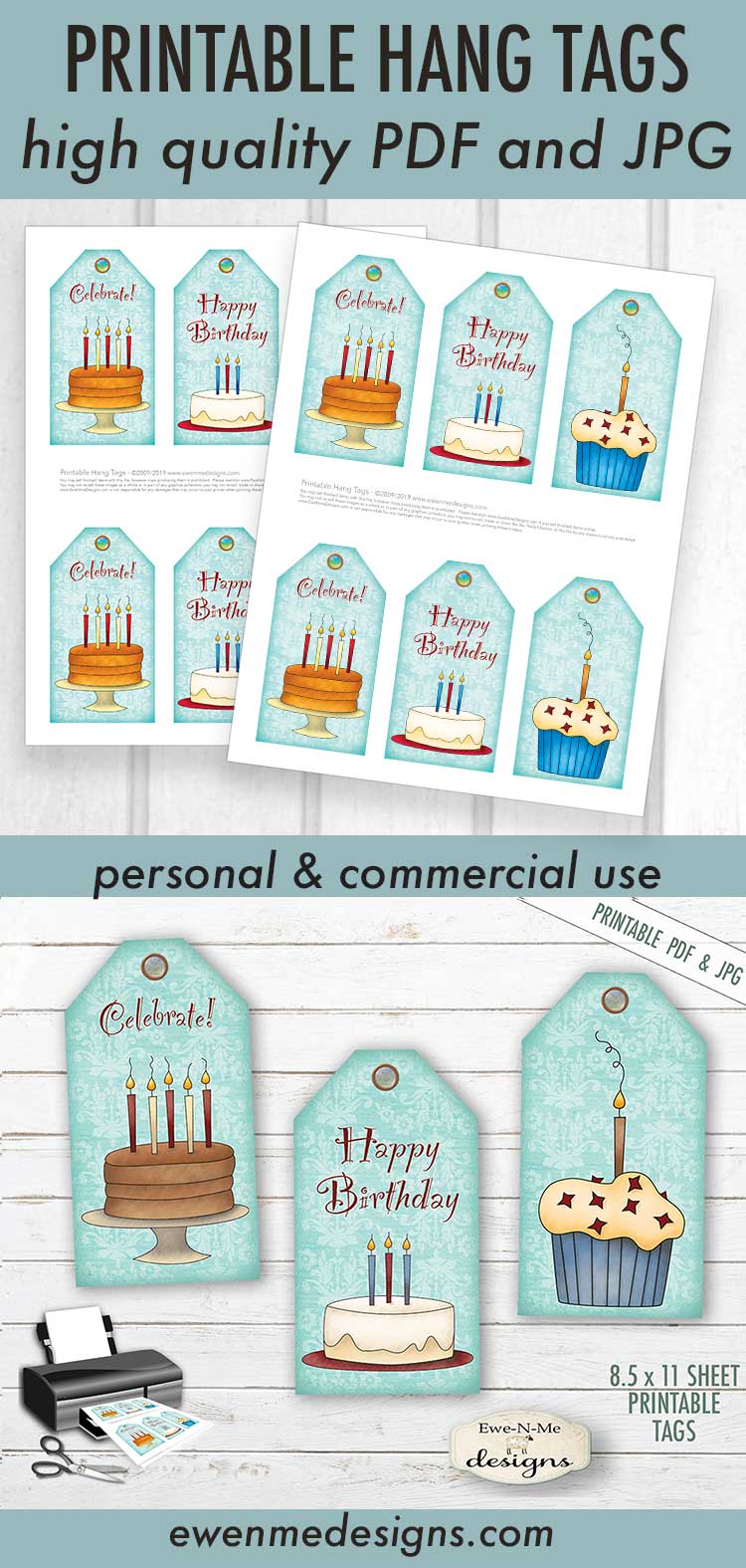 Happy Birthday Tags - PRINTABLE