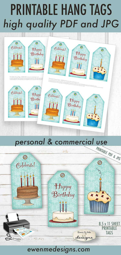 Happy Birthday Tags - PRINTABLE