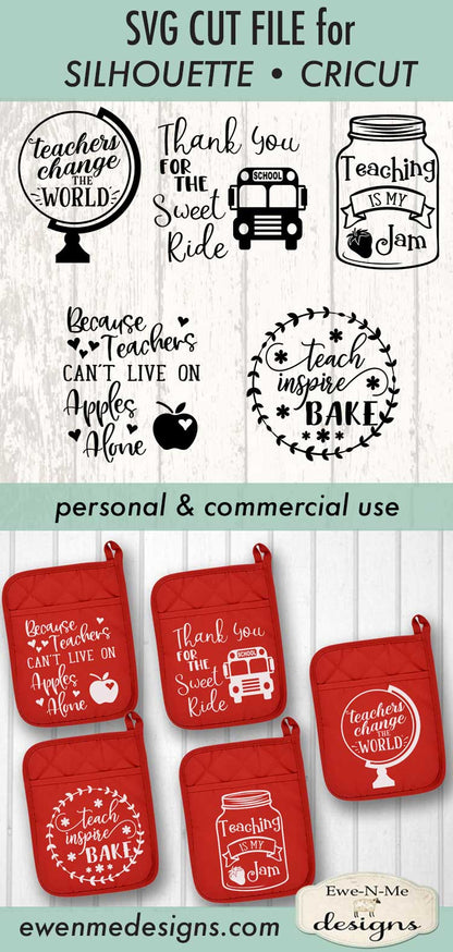 School Themed Pot Holder Bundle - SVG