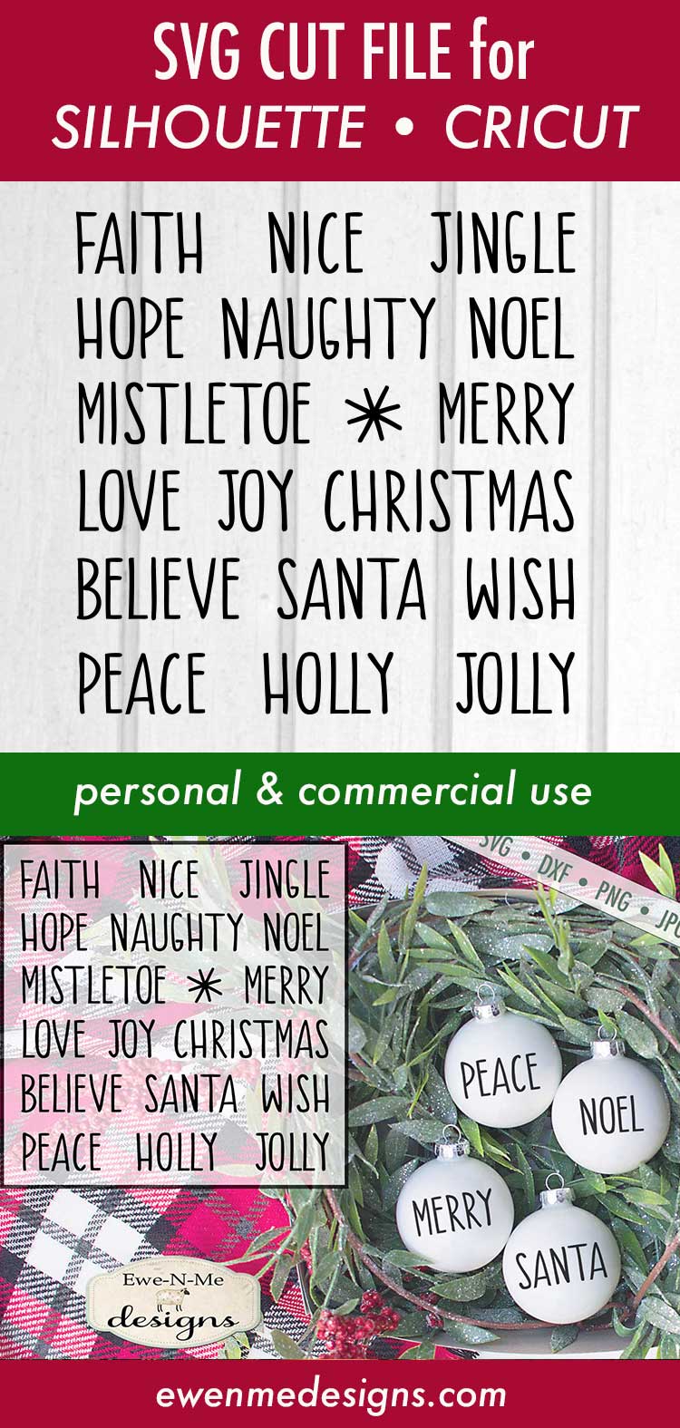 Rae Dunn Christmas Word Bundle - SVG