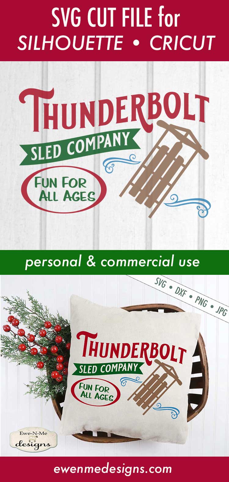 Thunderbolt Sled Co - Christmas Winter - SVG