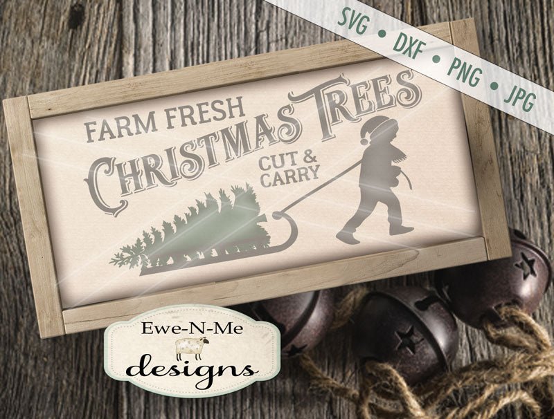 Tree Farm Sled Horizontal - SVG