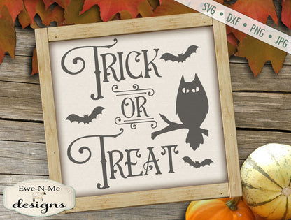 Trick or Treat Owl Bats - SVG
