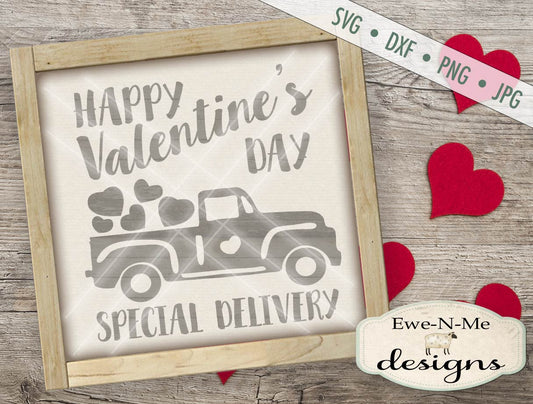 Happy Valentine's Day Truck - SVG
