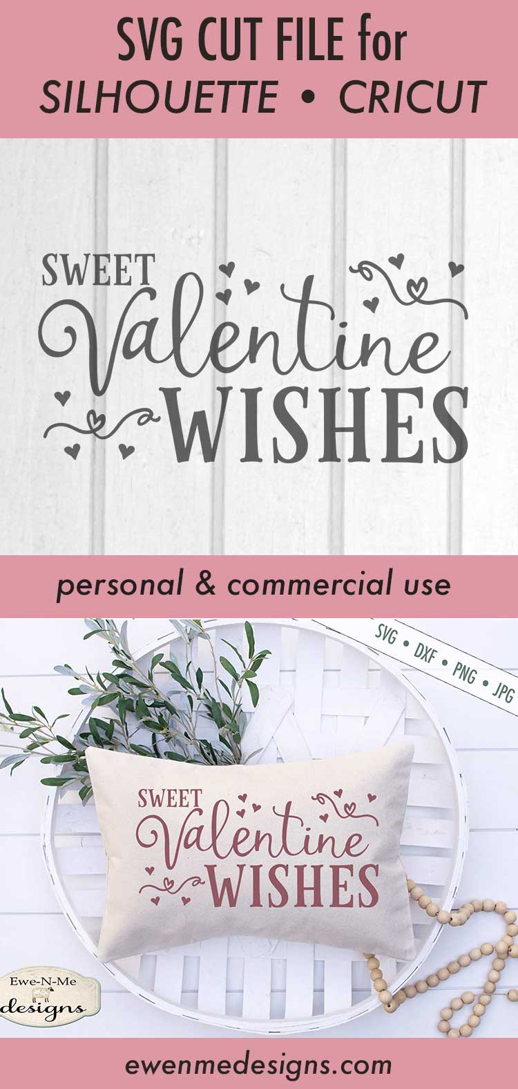 Sweet Valentine Wishes - Valentine's Day - SVG