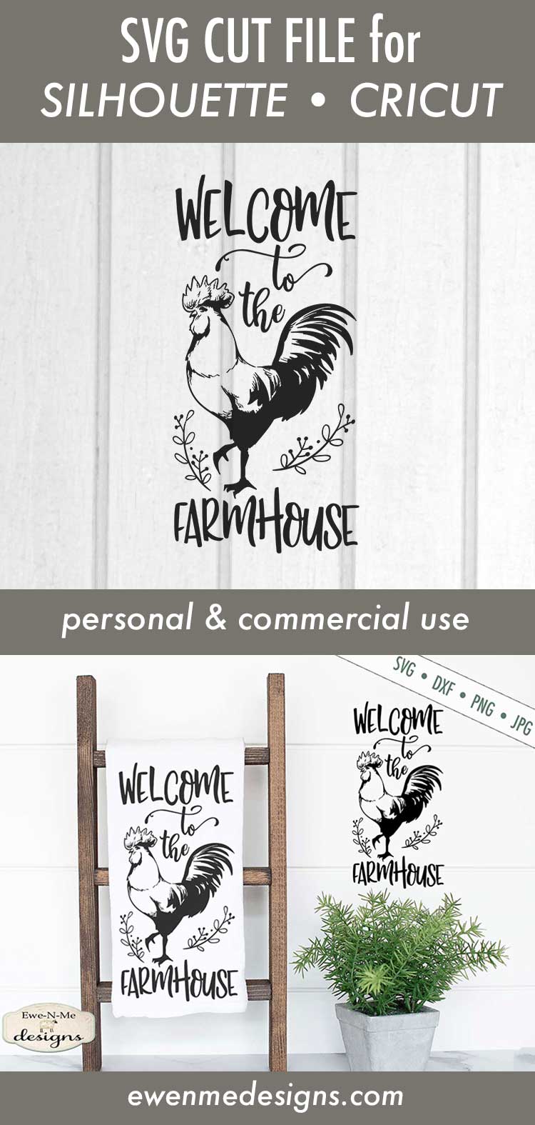 Welcome to the Farmhouse - Rooster - SVG