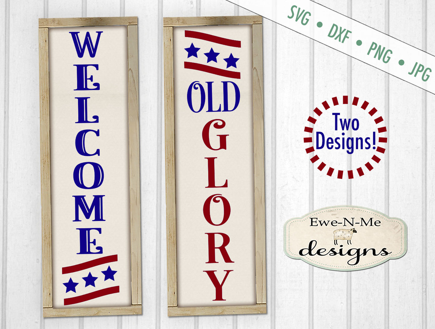 Old Glory Patriotic Vertical  - SVG