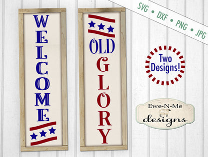 Old Glory Patriotic Vertical  - SVG