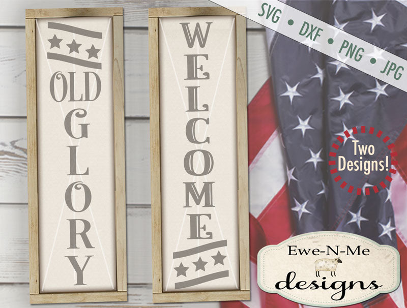 Old Glory Patriotic Vertical  - SVG