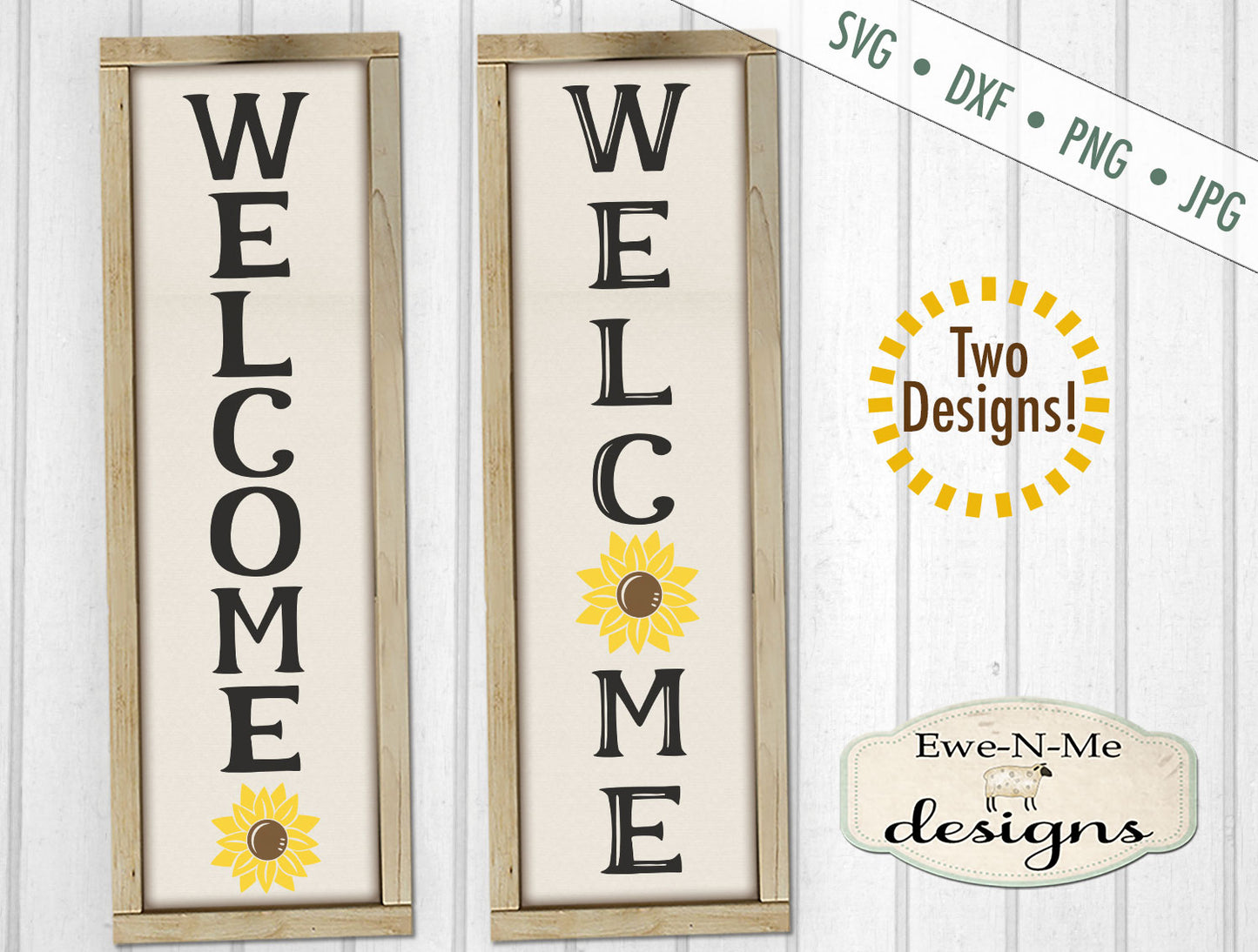 Welcome Sunflower Vertical - SVG