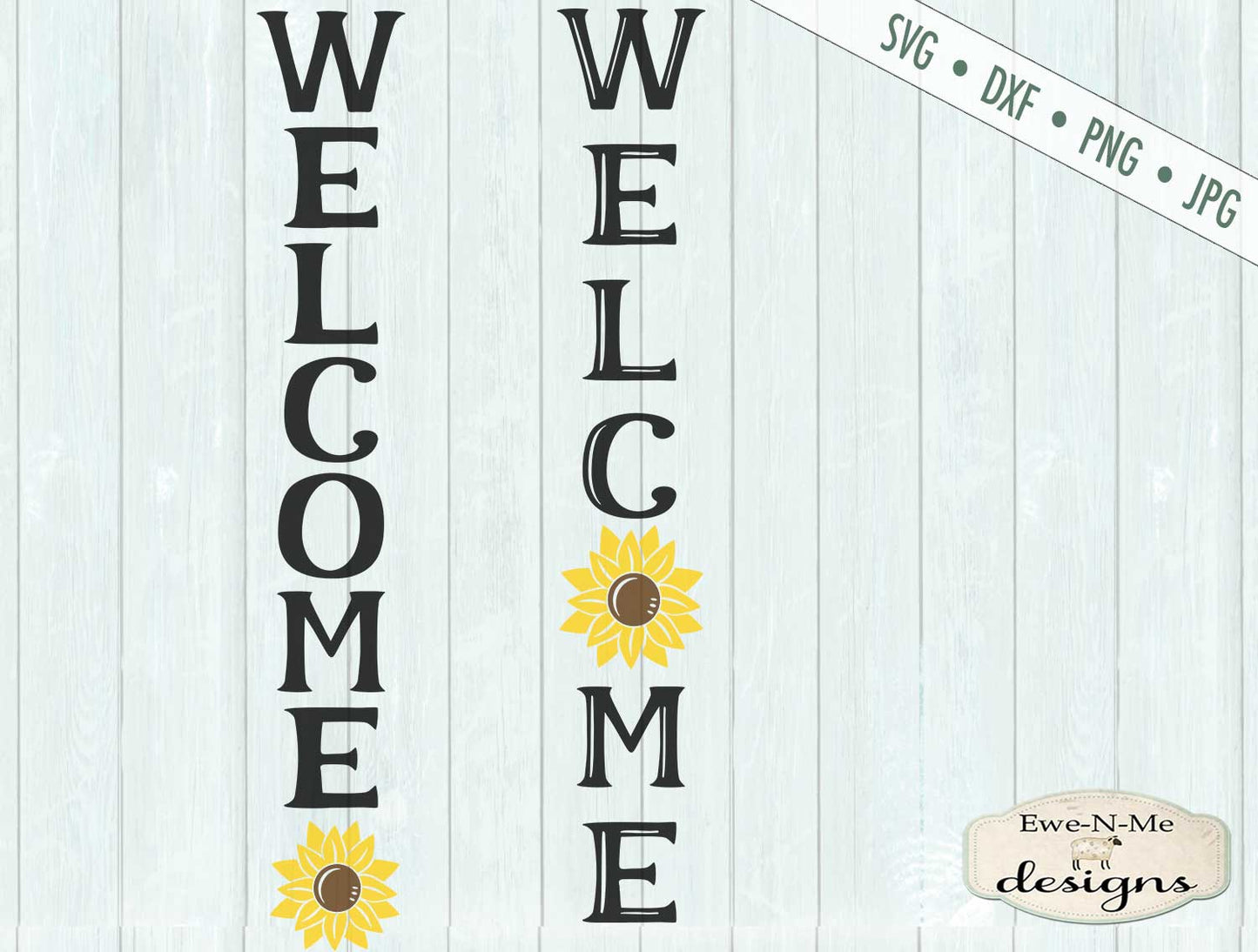 Welcome Sunflower Vertical - SVG