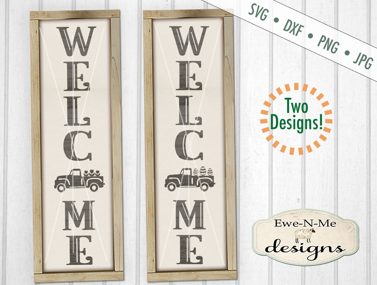 Welcome Spring Easter Vintage Truck Porch Sign Design  - SVG