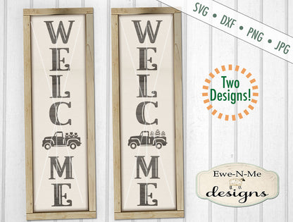 Welcome Spring Easter Vintage Truck Porch Sign Design  - SVG