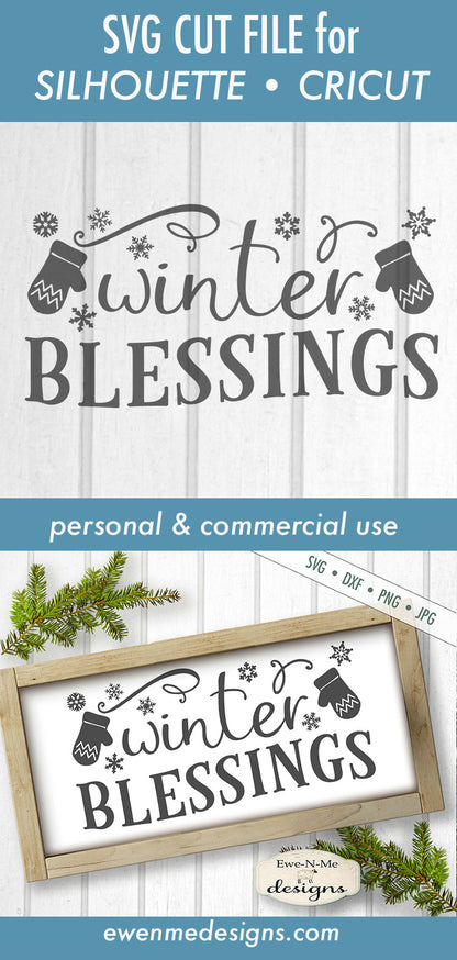 Winter Blessings - Mittens - SVG