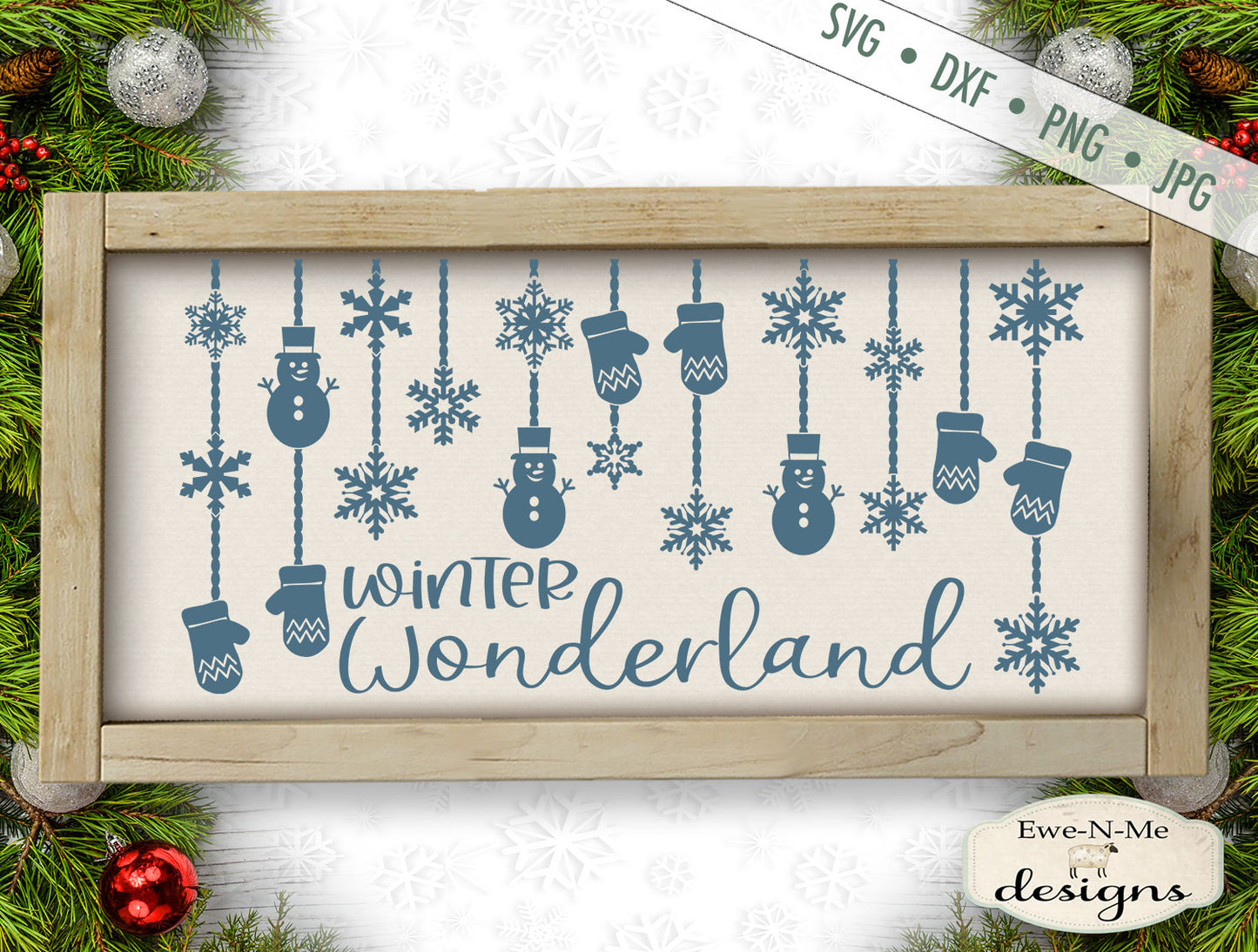 Winter Wonderland - Snowflakes Snowmen Mittens - SVG