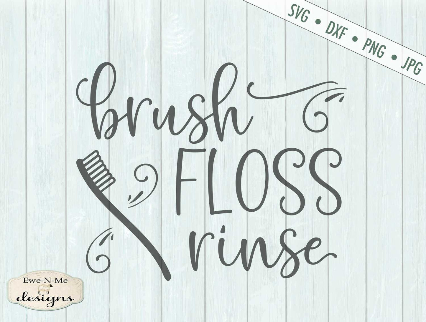 Brush Floss Rinse - Bathroom - SVG