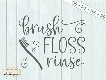 Brush Floss Rinse - Bathroom - SVG